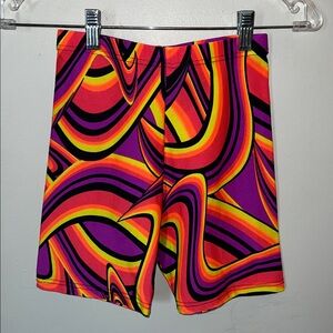 VALS Vintage 80s/ 90s Vibrant Multicolor Abstract Pattern biker shorts 👽